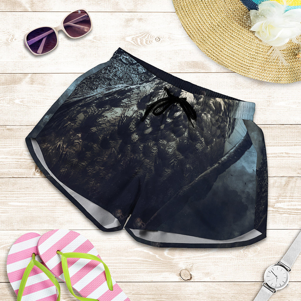 Owl At Night Print Women's Shorts