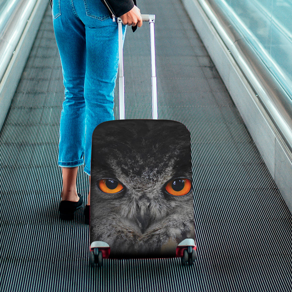 Owl Eyes Print Luggage Cover