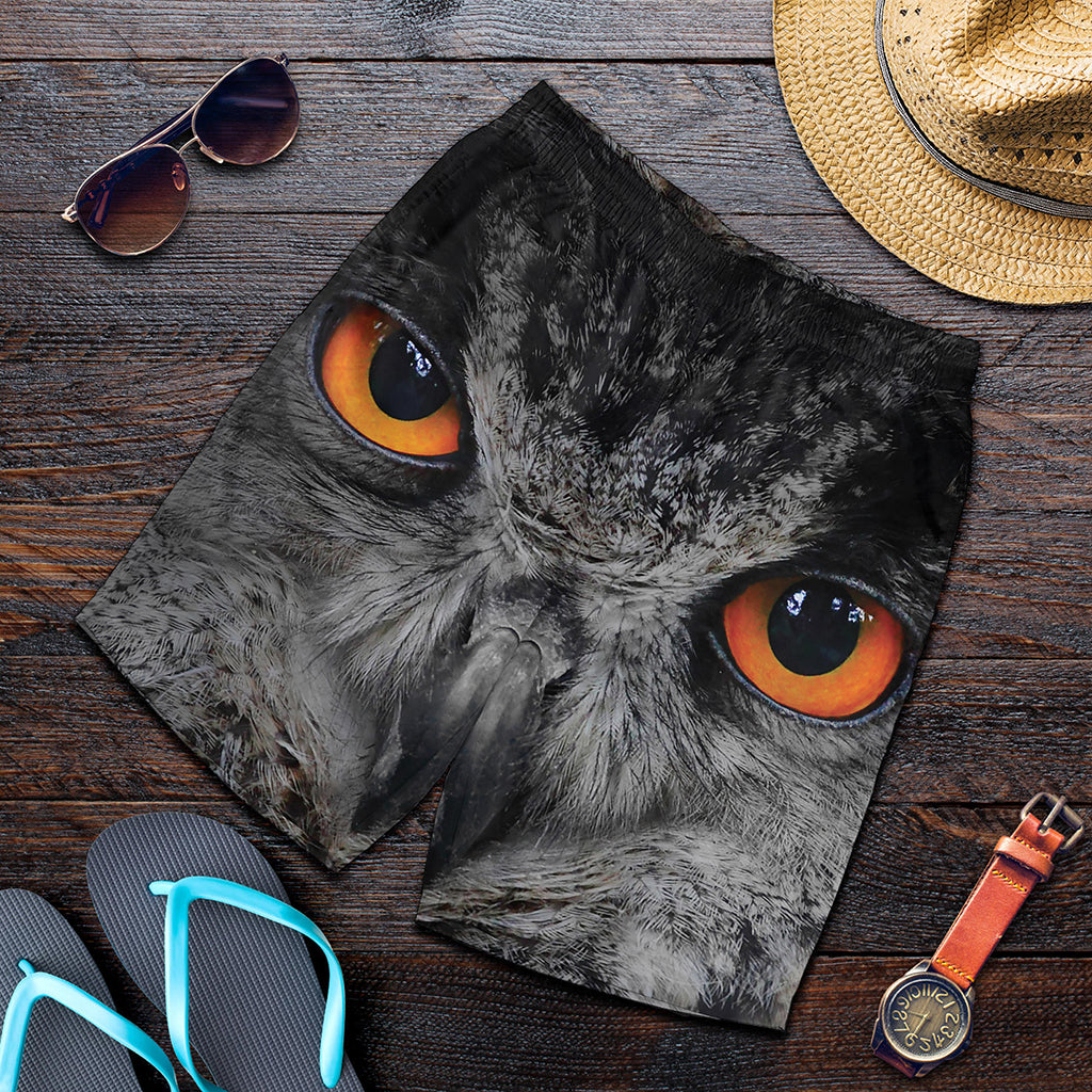 Owl Eyes Print Men's Shorts