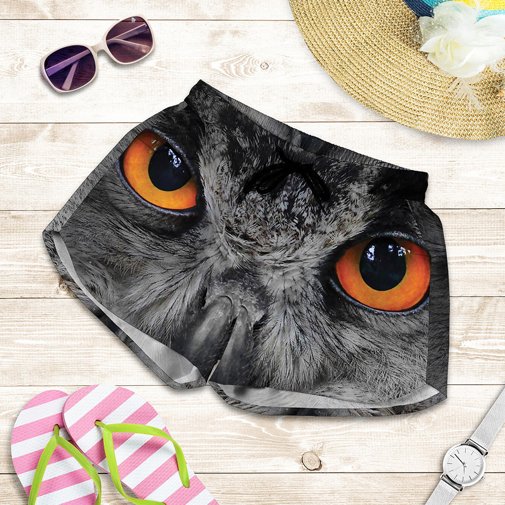 Owl Eyes Print Women's Shorts