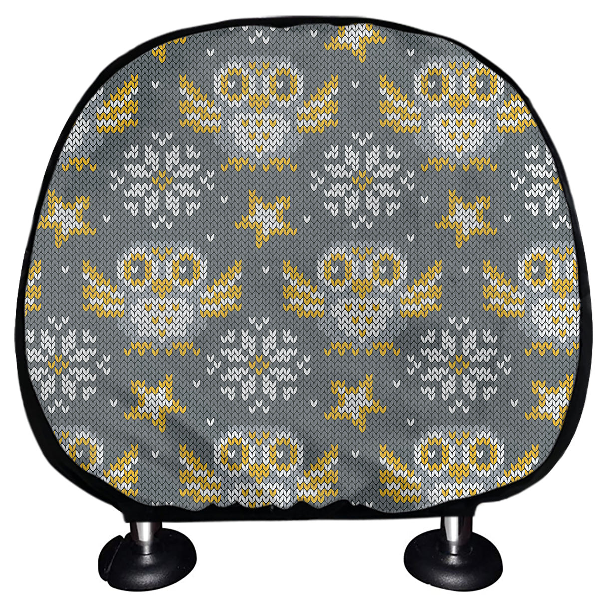 Owl Knitted Pattern Print Car Headrest Covers