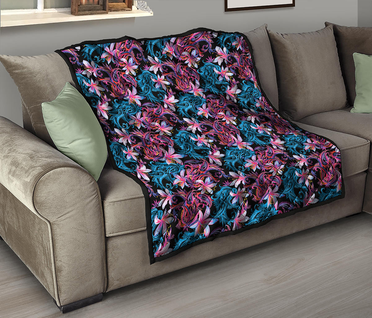 Paisley And Floral Pattern Print Quilt