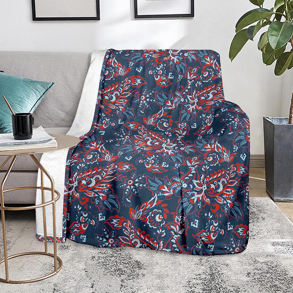 Paisley Floral Bohemian Pattern Print Blanket