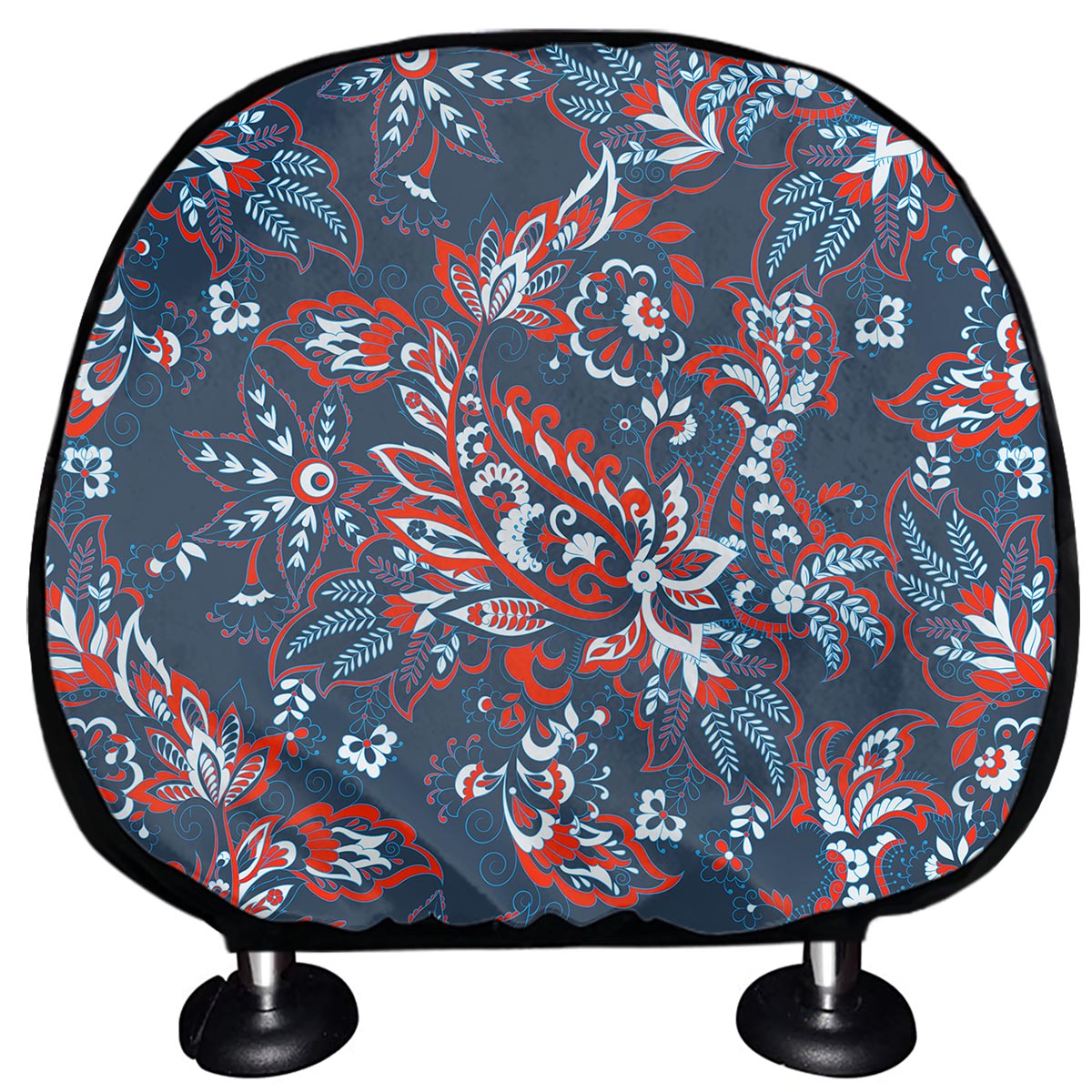 Paisley Floral Bohemian Pattern Print Car Headrest Covers