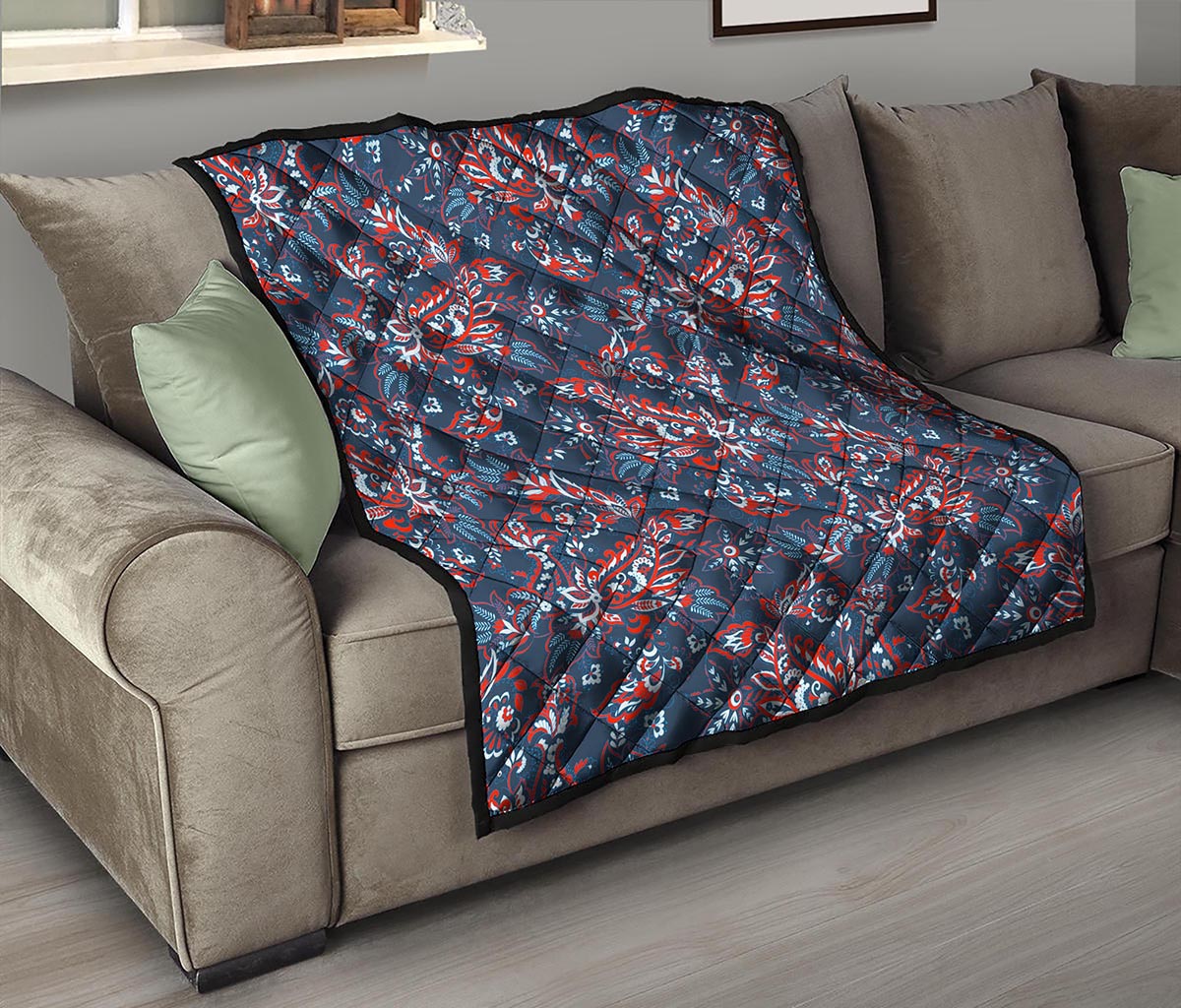 Paisley Floral Bohemian Pattern Print Quilt