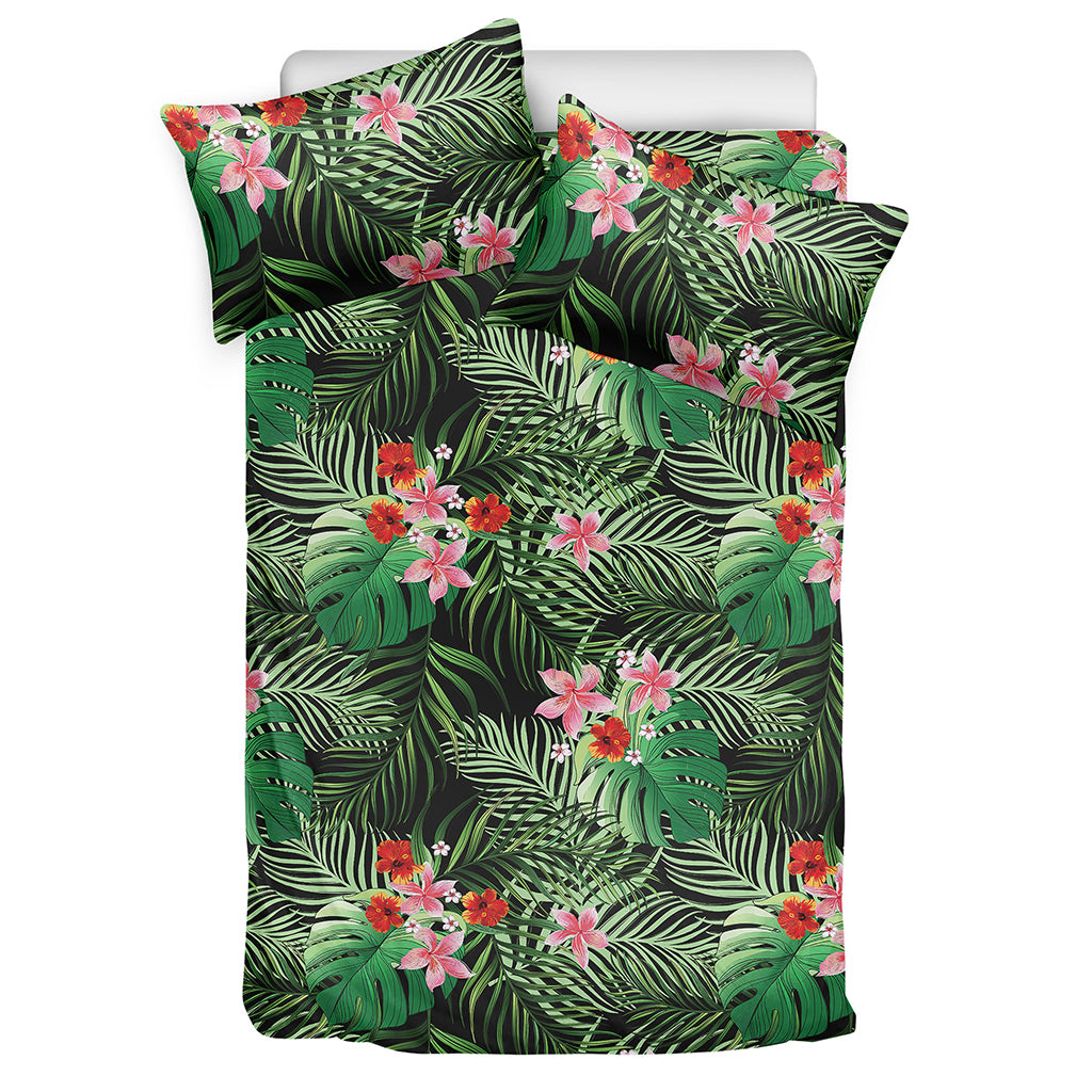 Palm Hawaiian Tropical Pattern Print Duvet Cover Bedding Set