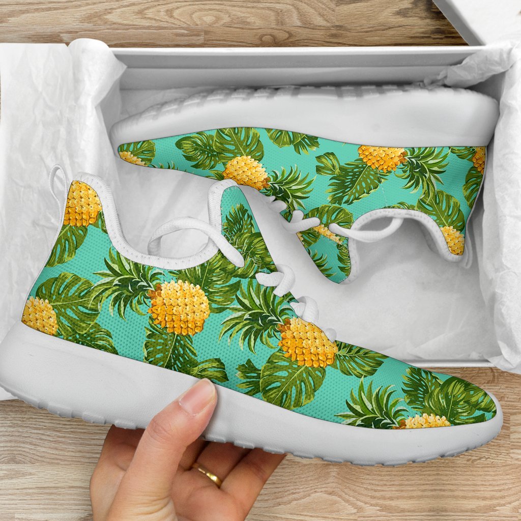 Palm Leaf Pineapple Pattern Print Mesh Knit Shoes GearFrost