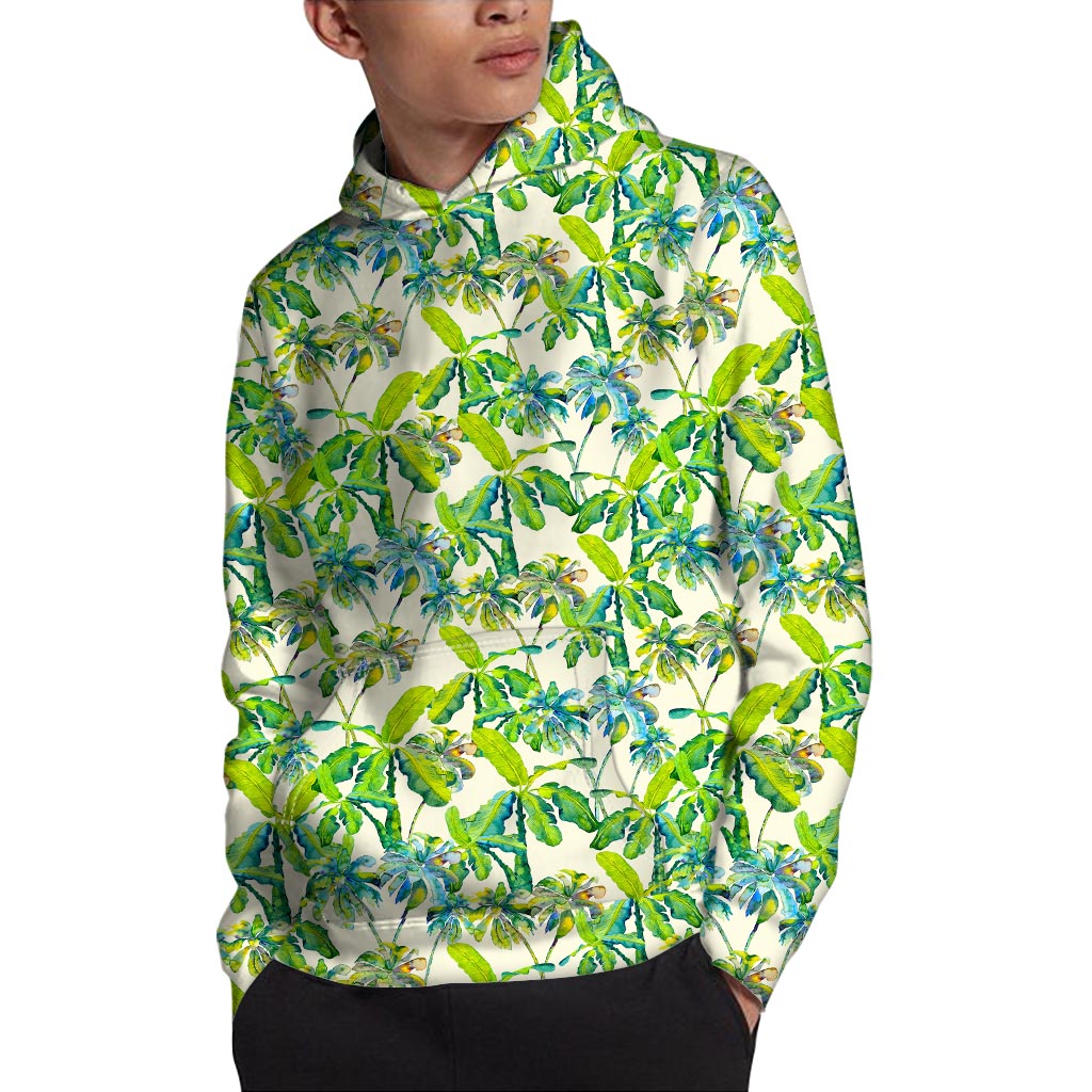 Palm Tree Banana Pattern Print Pullover Hoodie
