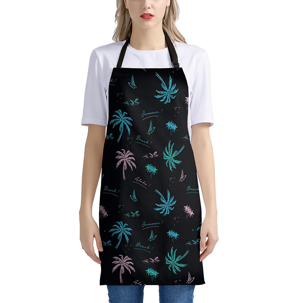 Palm Tree Summer Beach Pattern Print Apron