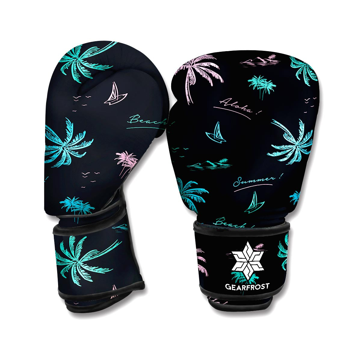 Palm Tree Summer Beach Pattern Print Boxing Gloves
