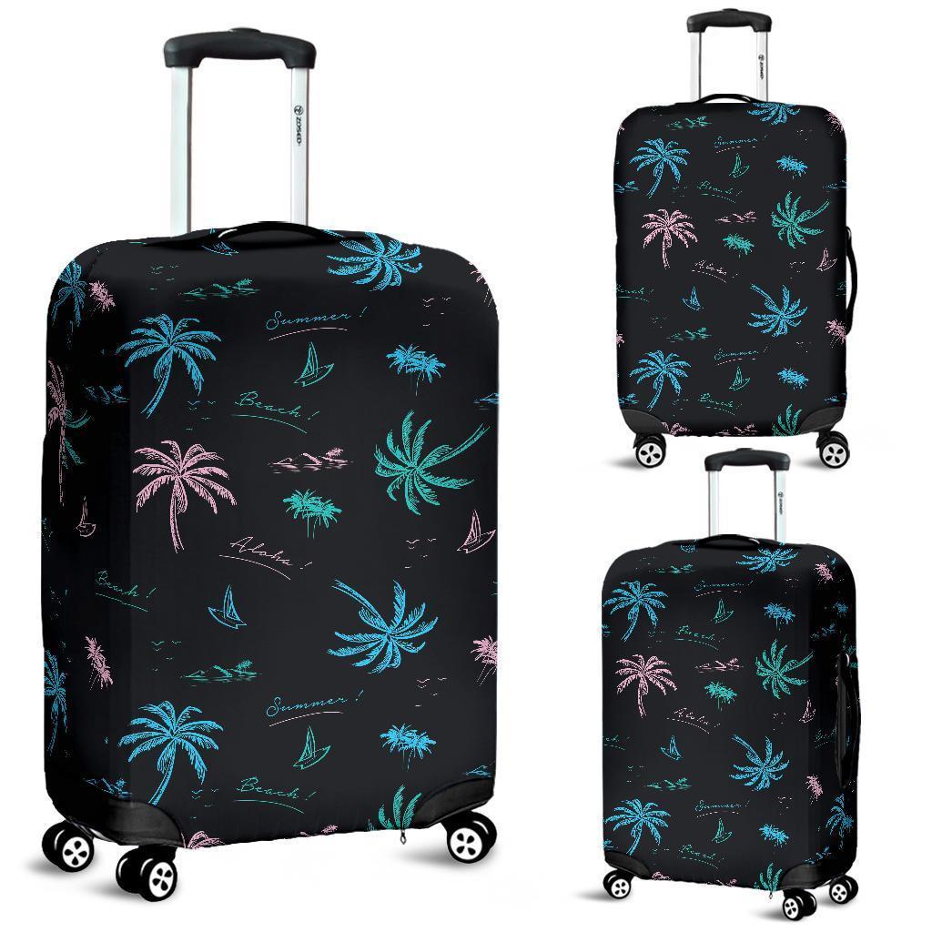 Palm Tree Summer Beach Pattern Print Luggage Cover GearFrost