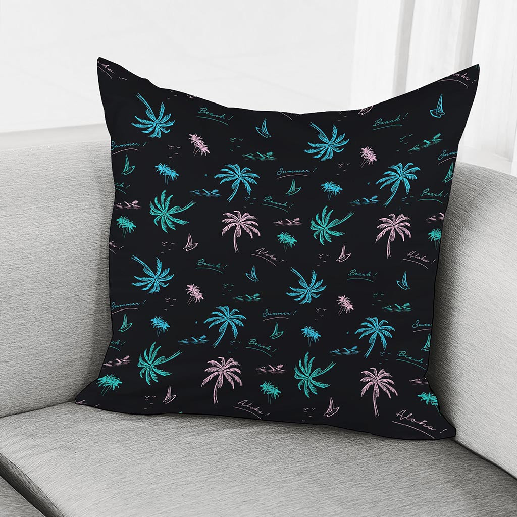 Palm Tree Summer Beach Pattern Print Pillow Cover
