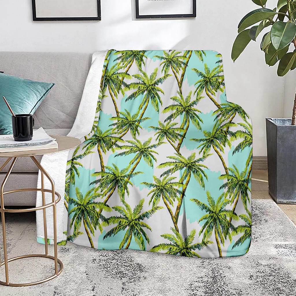 Palm Tree Tropical Pattern Print Blanket