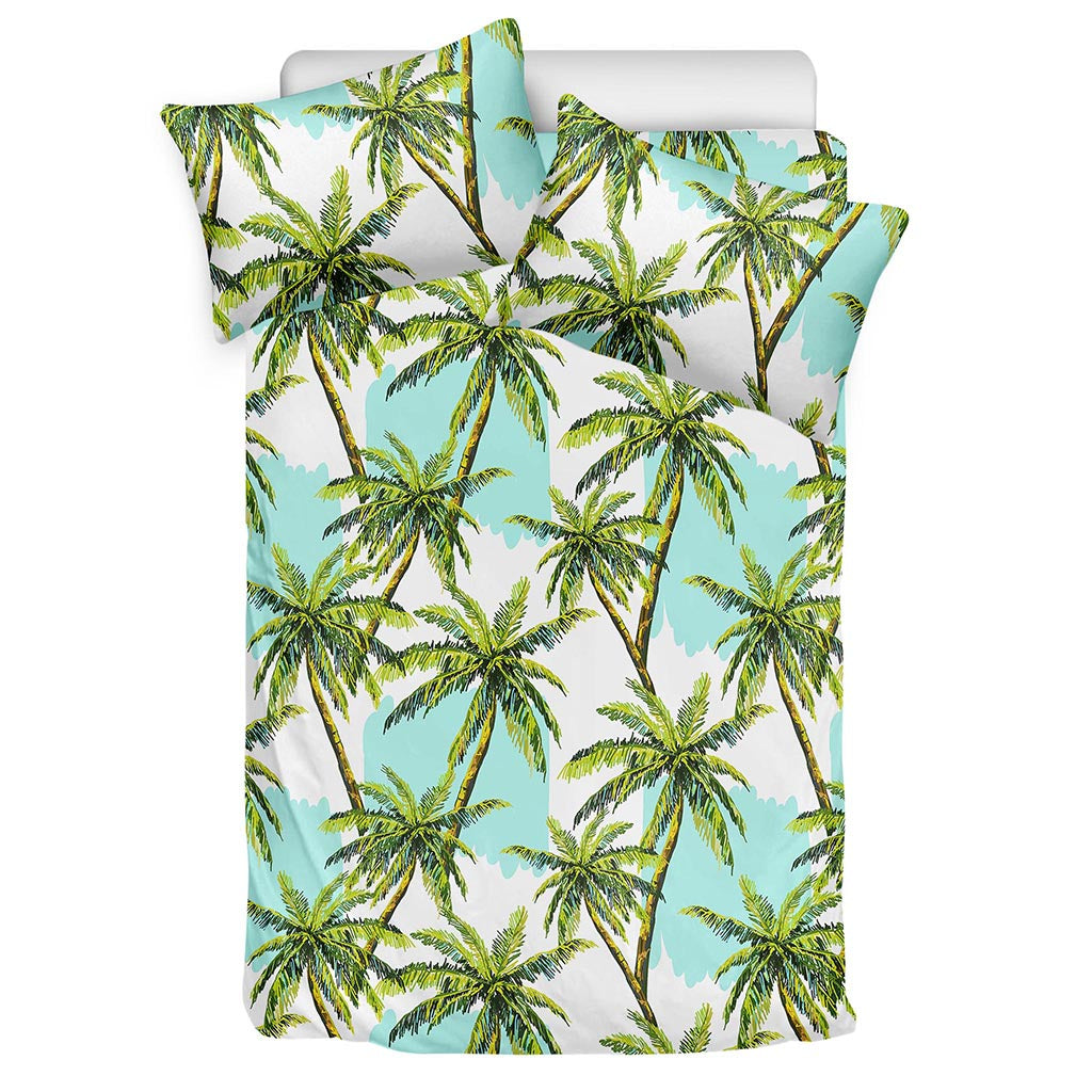 Palm Tree Tropical Pattern Print Duvet Cover Bedding Set