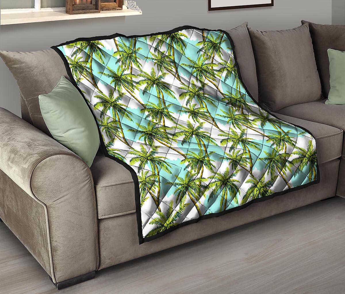 Palm Tree Tropical Pattern Print Quilt