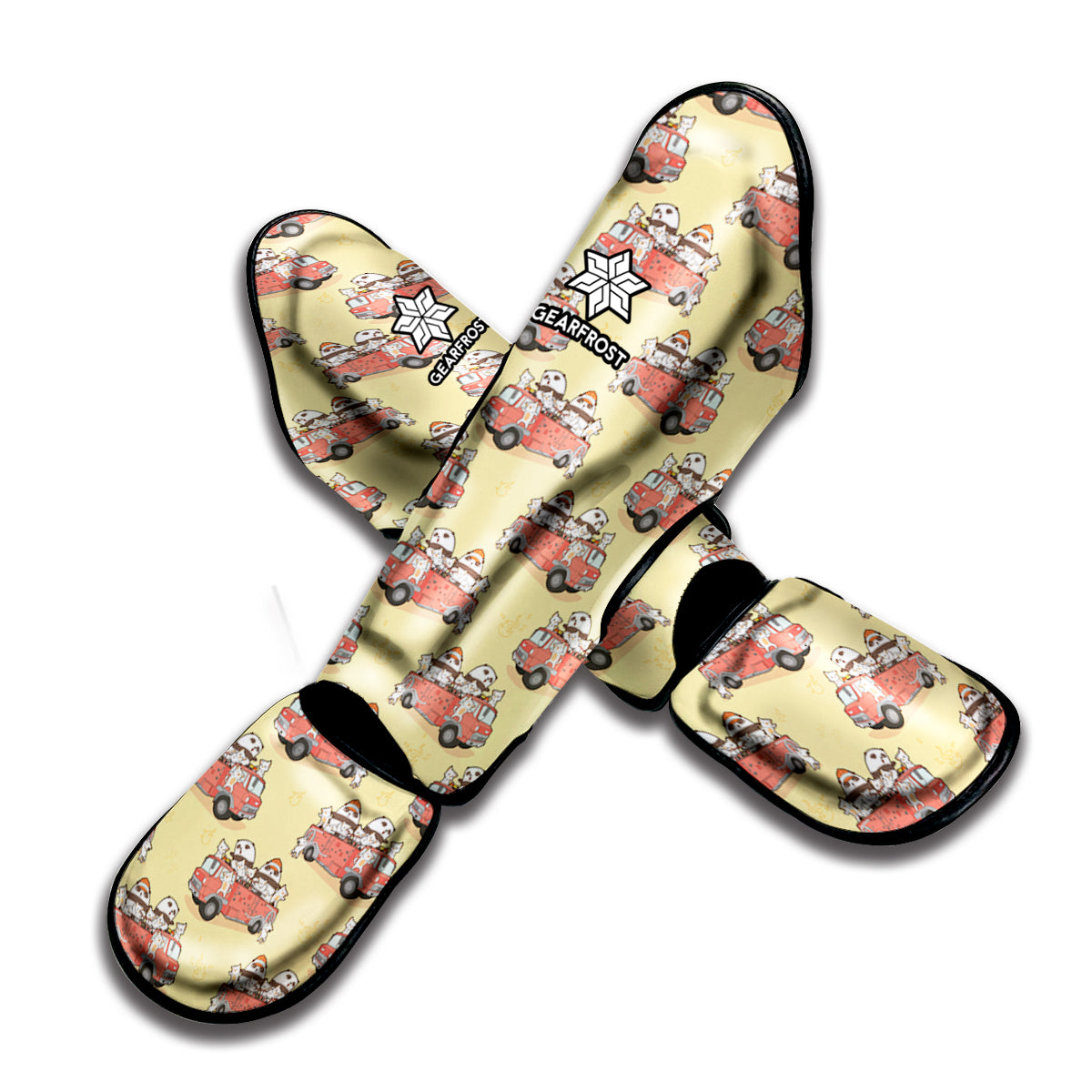 Panda Firefighter And Cat Pattern Print Muay Thai Shin Guard