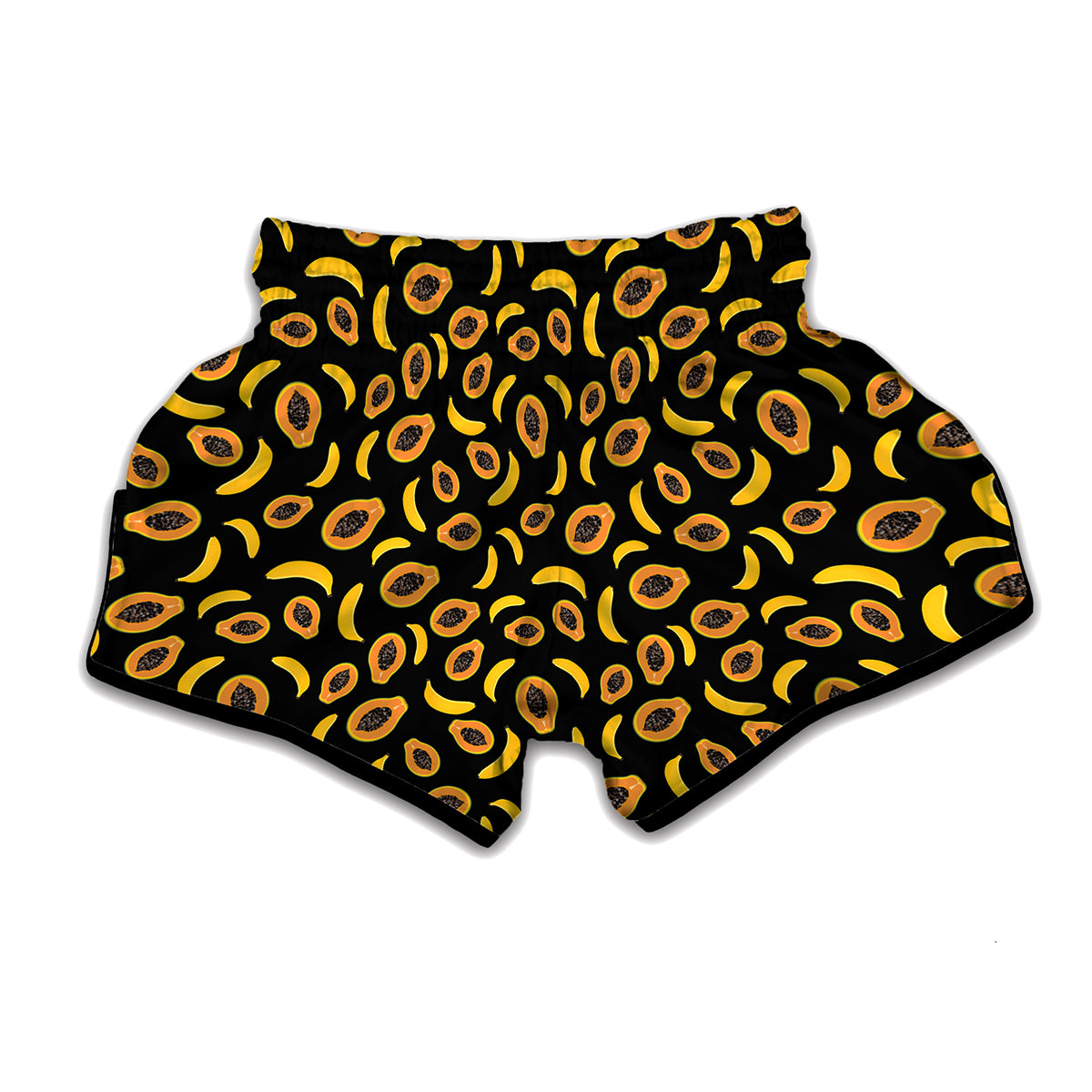 Papaya And Banana Pattern Print Muay Thai Boxing Shorts