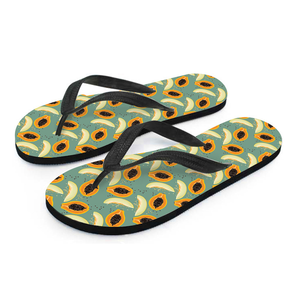 Papaya And Melon Pattern Print Flip Flops