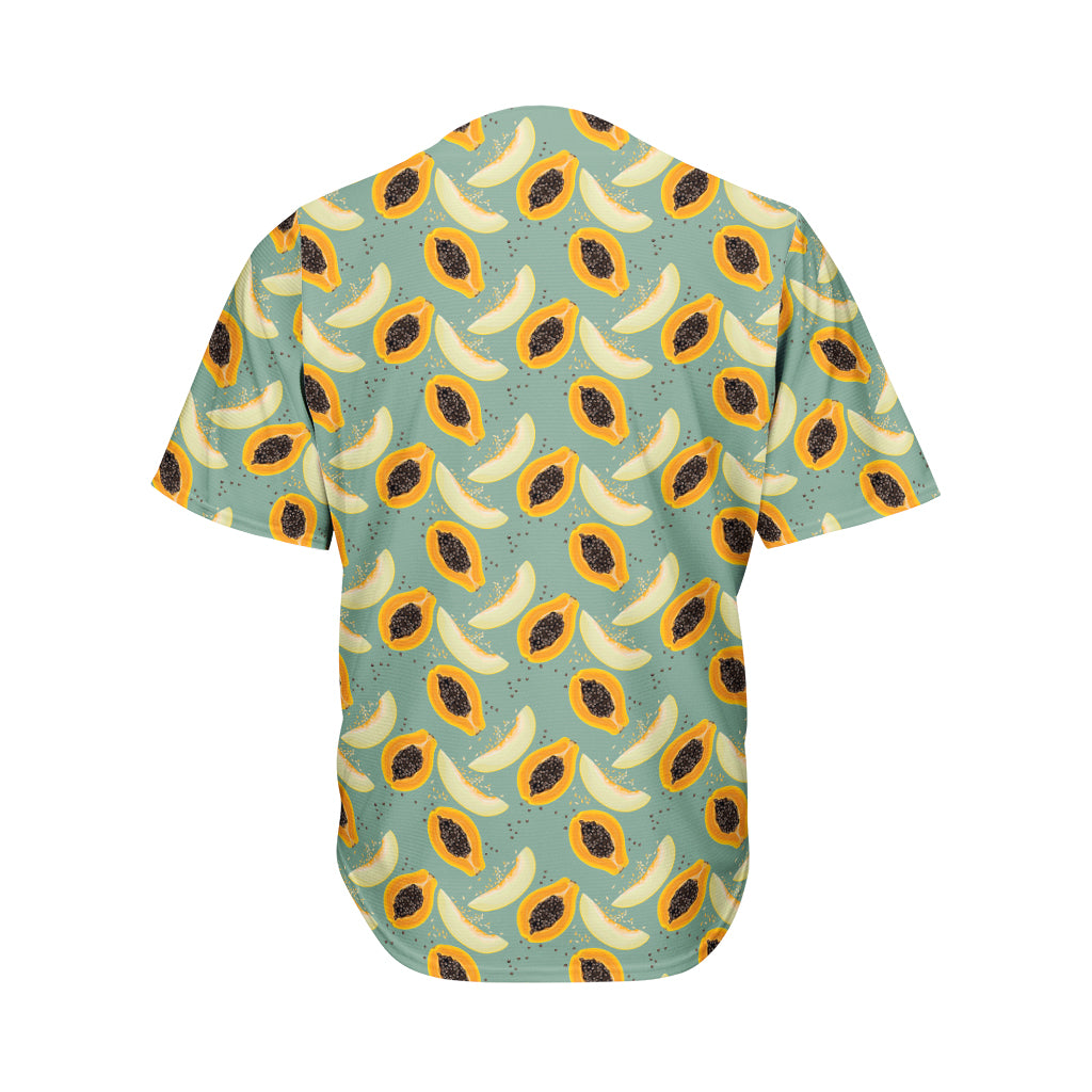 Papaya And Melon Pattern Print Men's Baseball Jersey