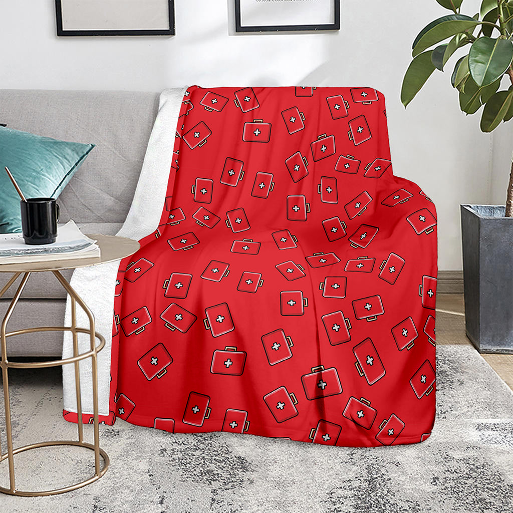 Paramedic First Aid Kit Pattern Print Blanket