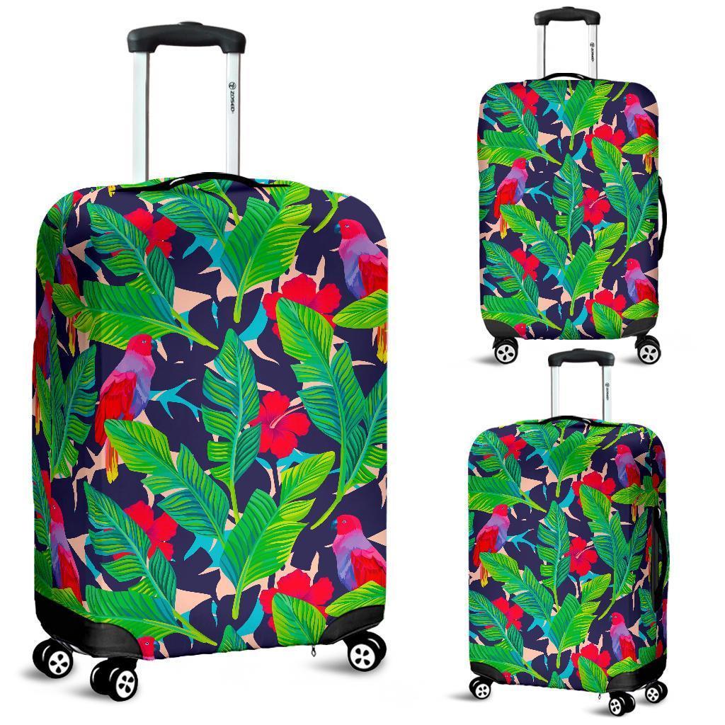 Parrot Banana Leaf Hawaii Pattern Print Luggage Cover GearFrost
