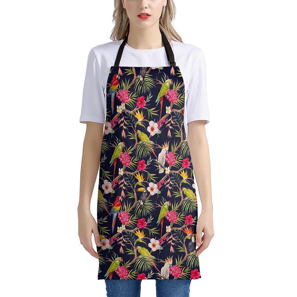 Parrot Toucan Tropical Pattern Print Apron
