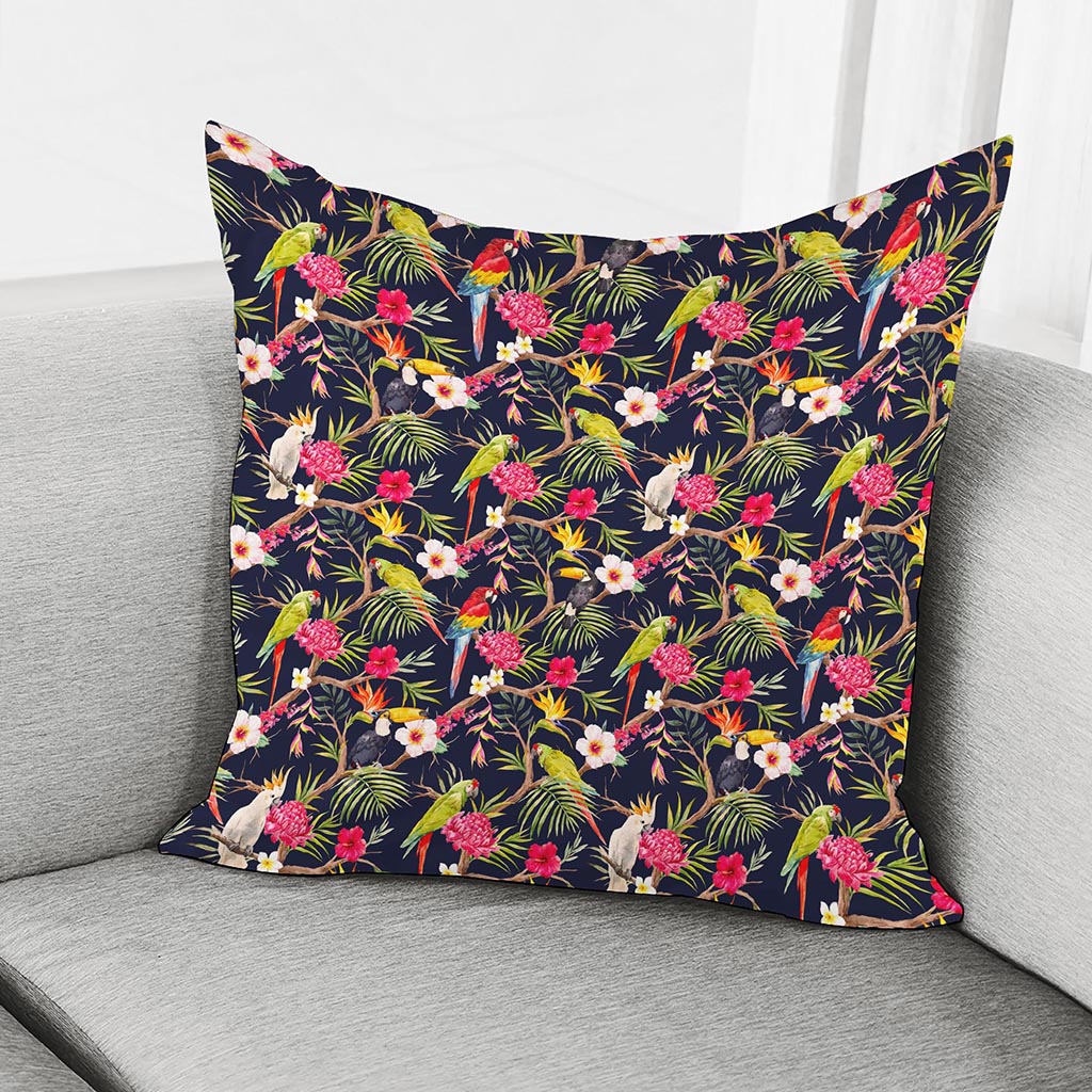 Parrot Toucan Tropical Pattern Print Pillow Cover