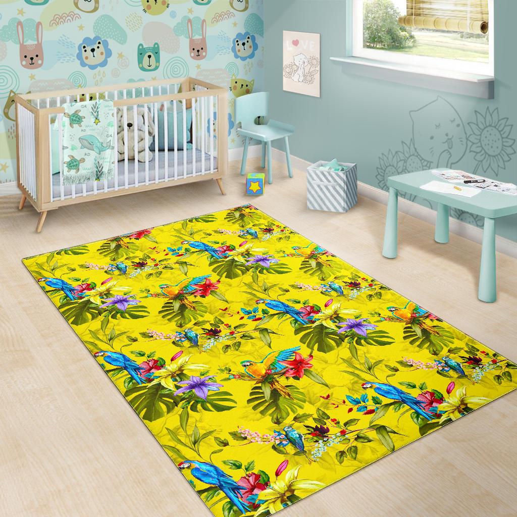 Parrot Tropical Pattern Print Area Rug GearFrost