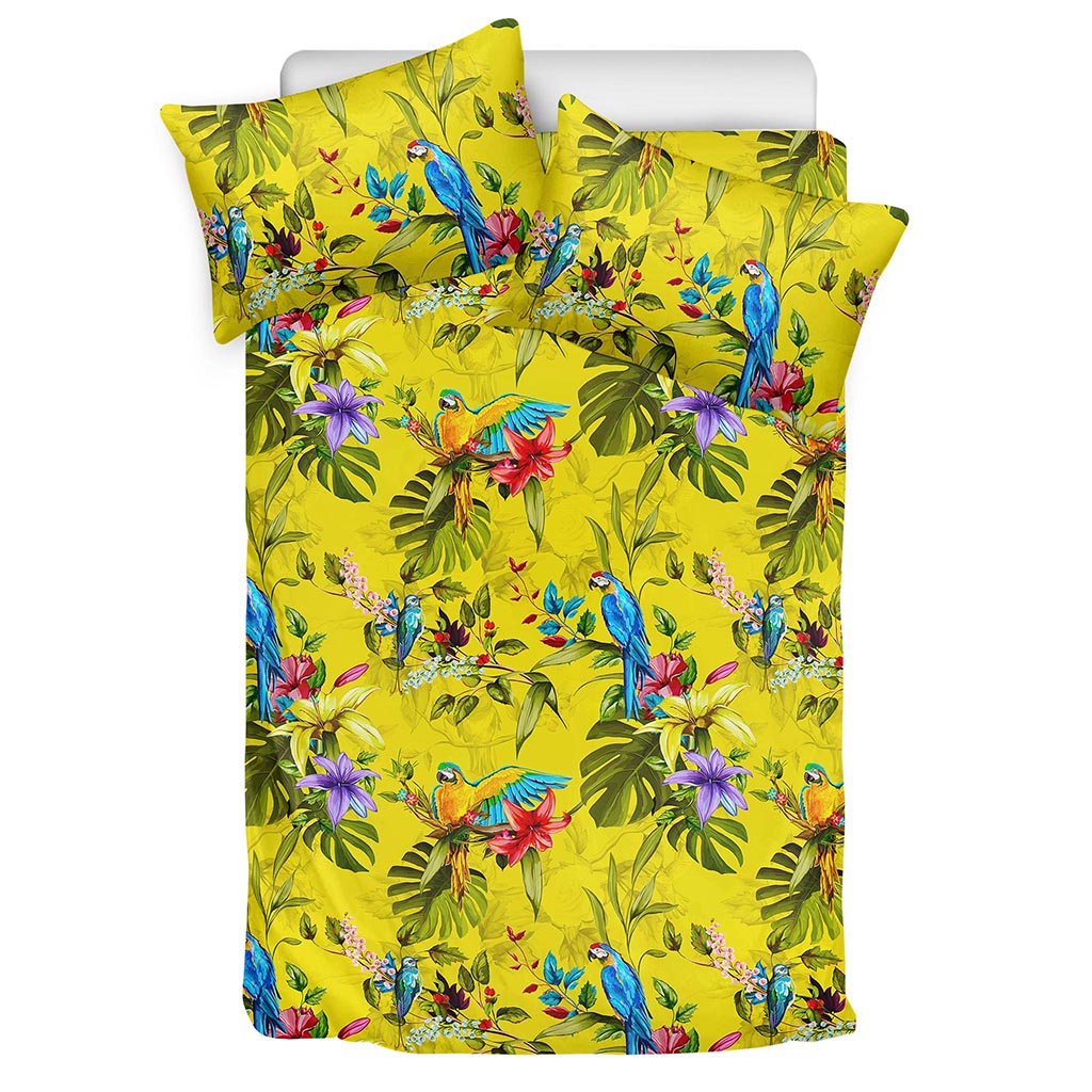 Parrot Tropical Pattern Print Duvet Cover Bedding Set