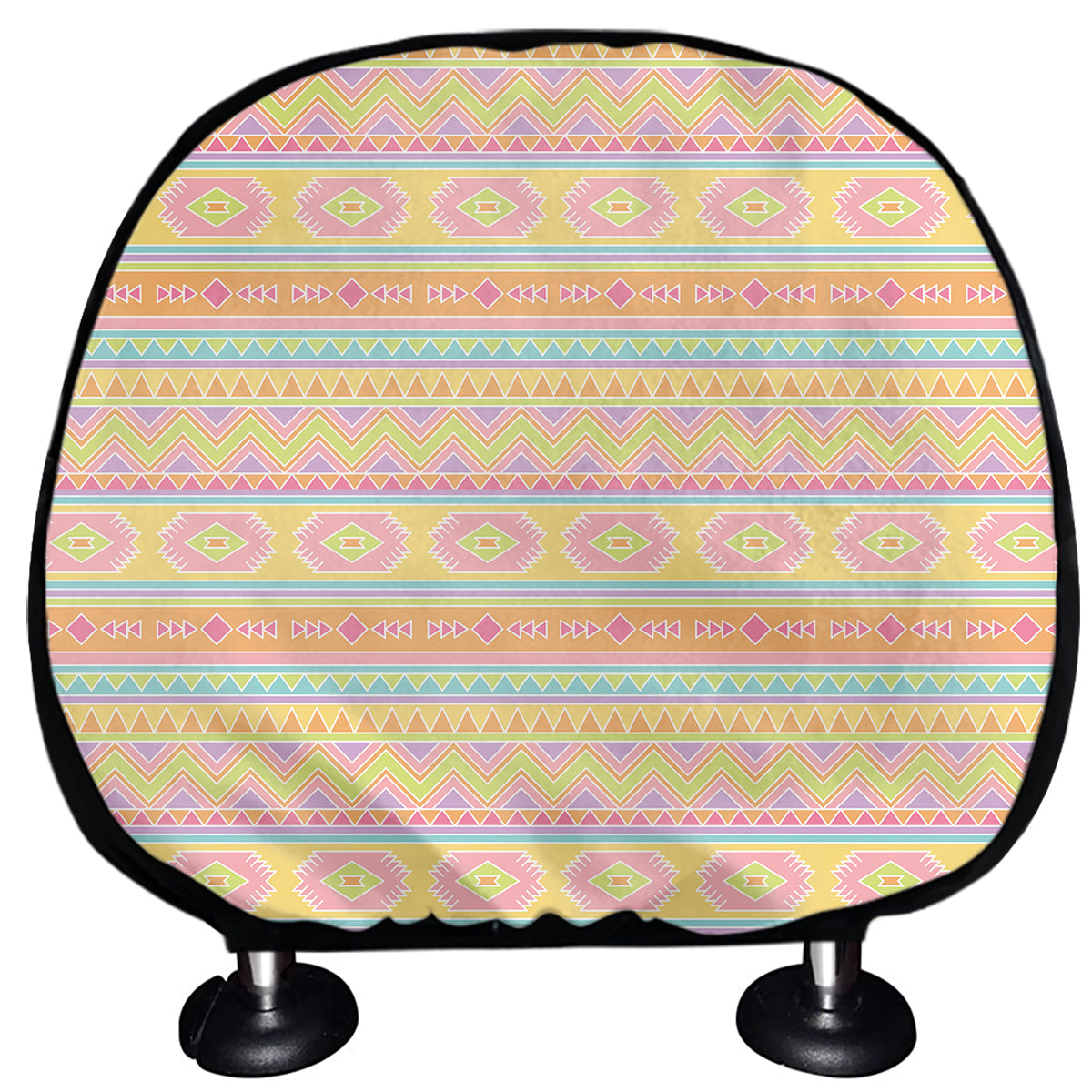 Pastel Aztec Tribal Pattern Print Car Headrest Covers