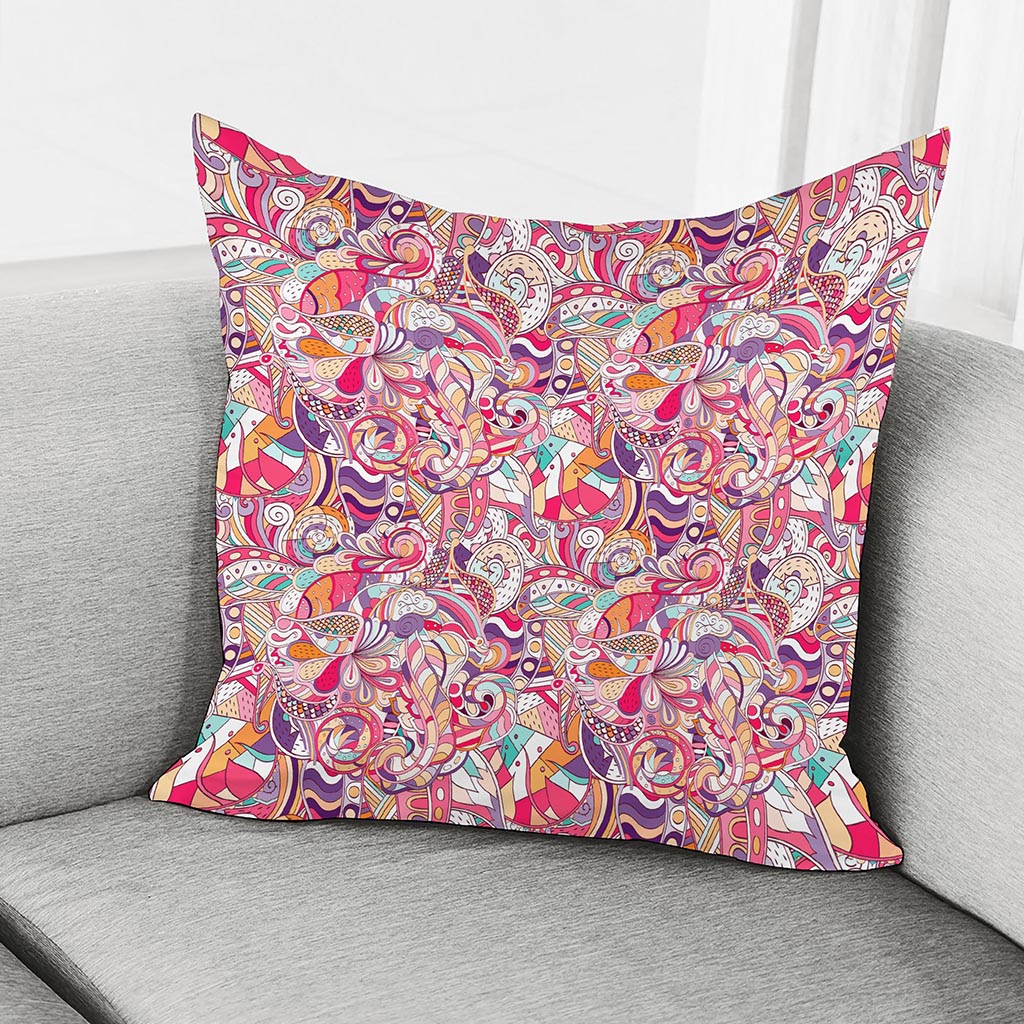 Pastel Bohemian Floral Pattern Print Pillow Cover