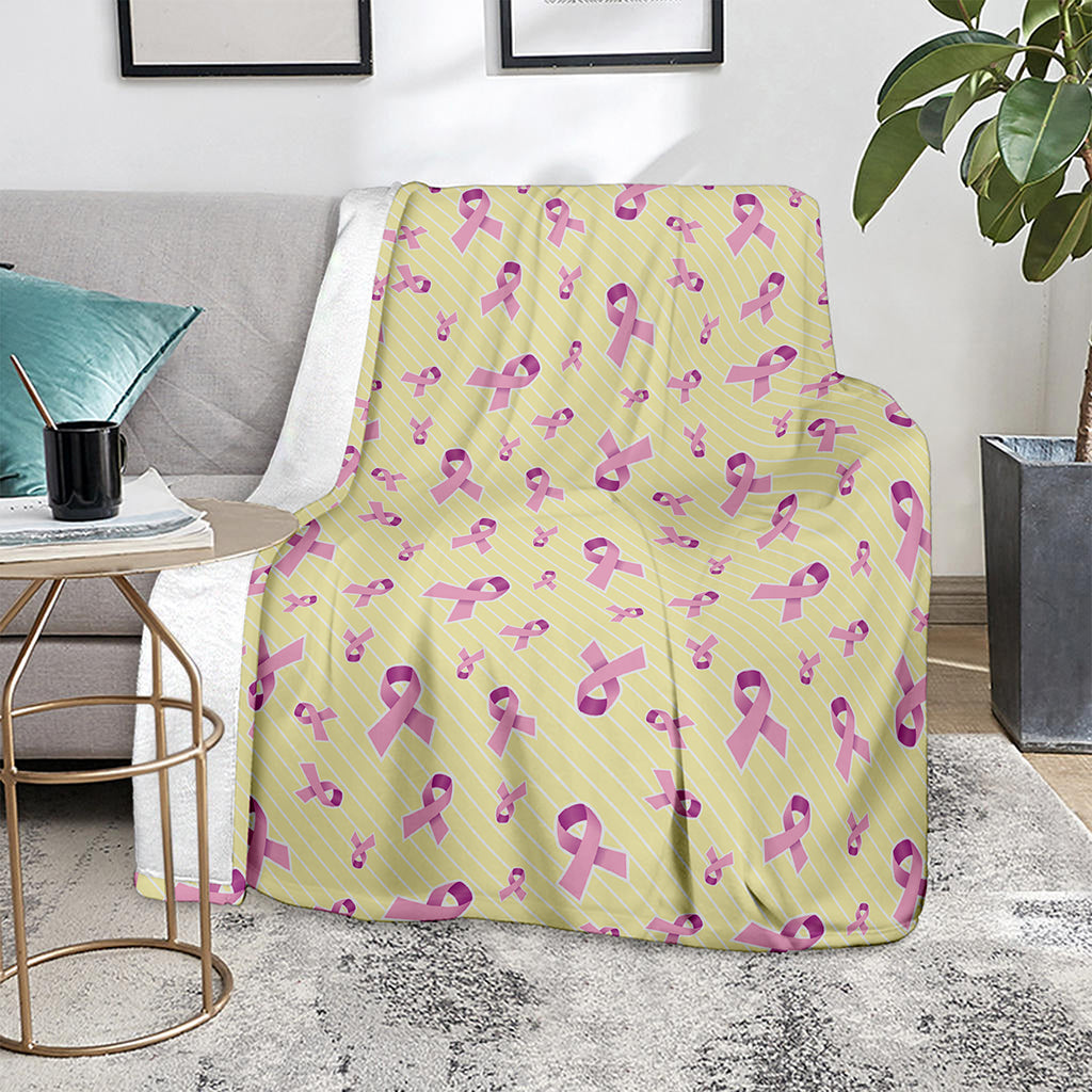 Pastel Breast Cancer Awareness Print Blanket