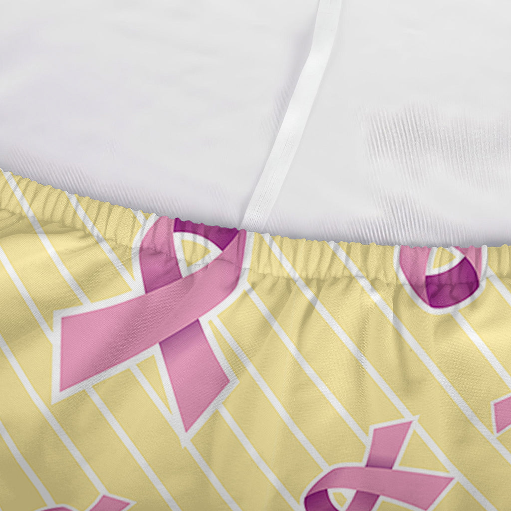 Pastel Breast Cancer Awareness Print Sofa Cover