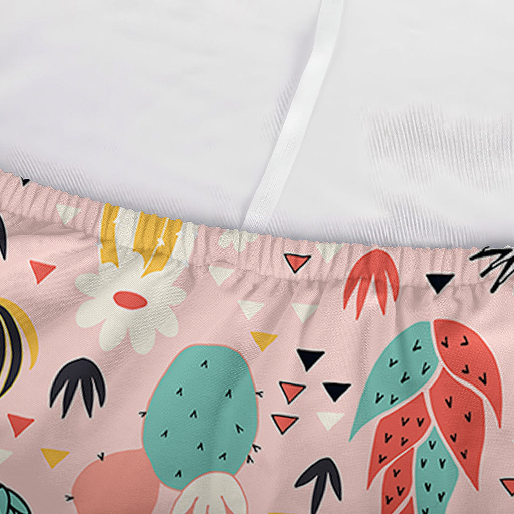 Pastel Cactus And Succulent Print Sofa Cover