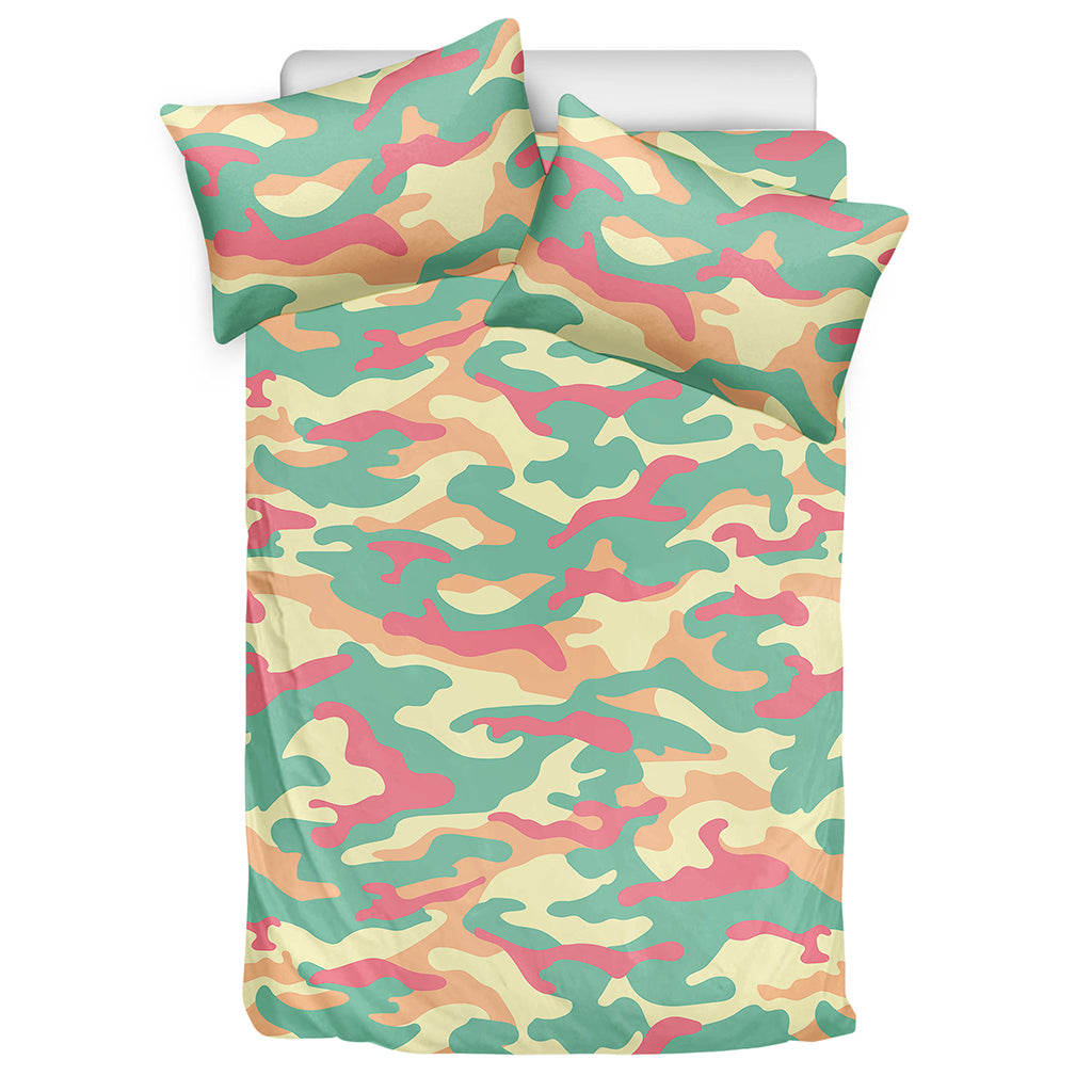 Pastel Camouflage Print Duvet Cover Bedding Set