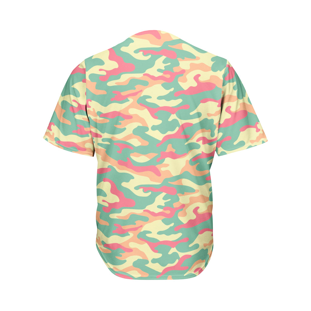 Pastel Camouflage Print Men's Baseball Jersey