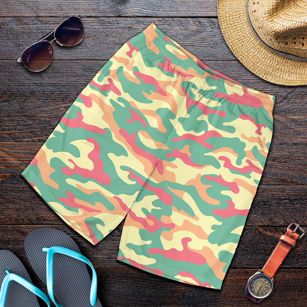 Pastel Camouflage Print Men's Shorts