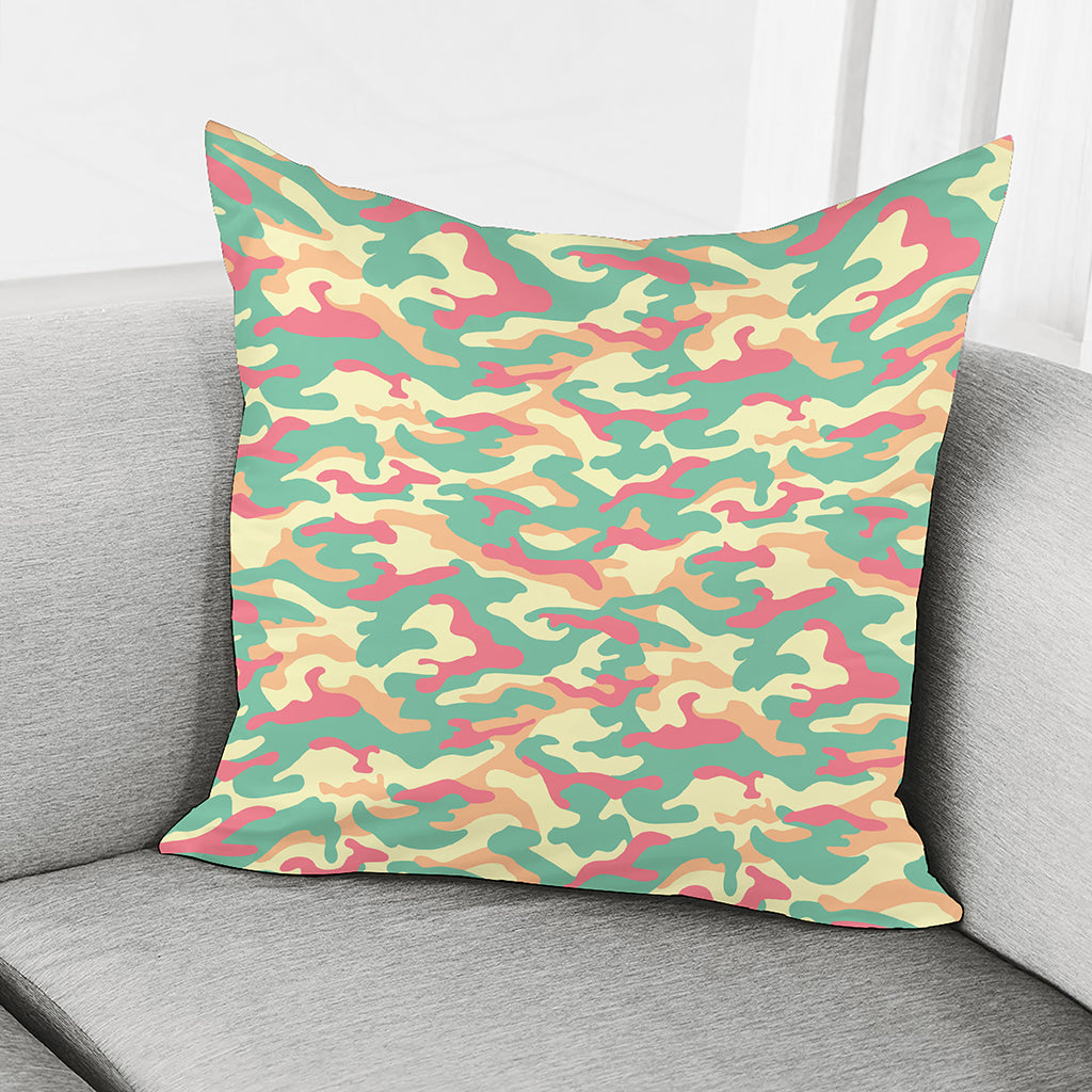 Pastel Camouflage Print Pillow Cover