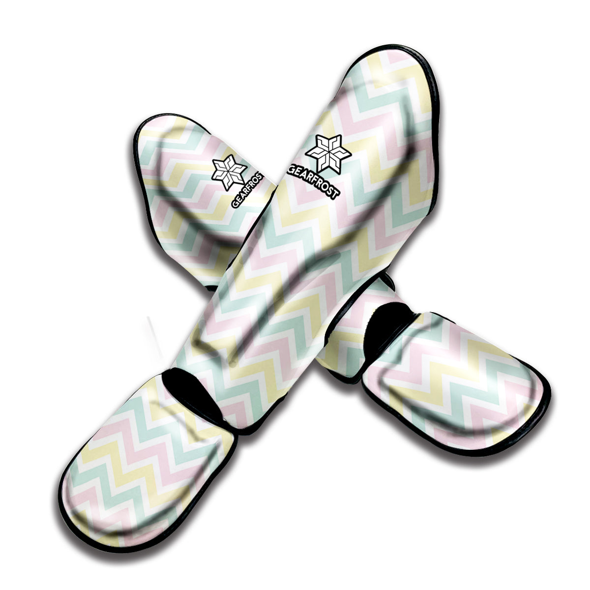 Pastel Chevron Pattern Print Muay Thai Shin Guard