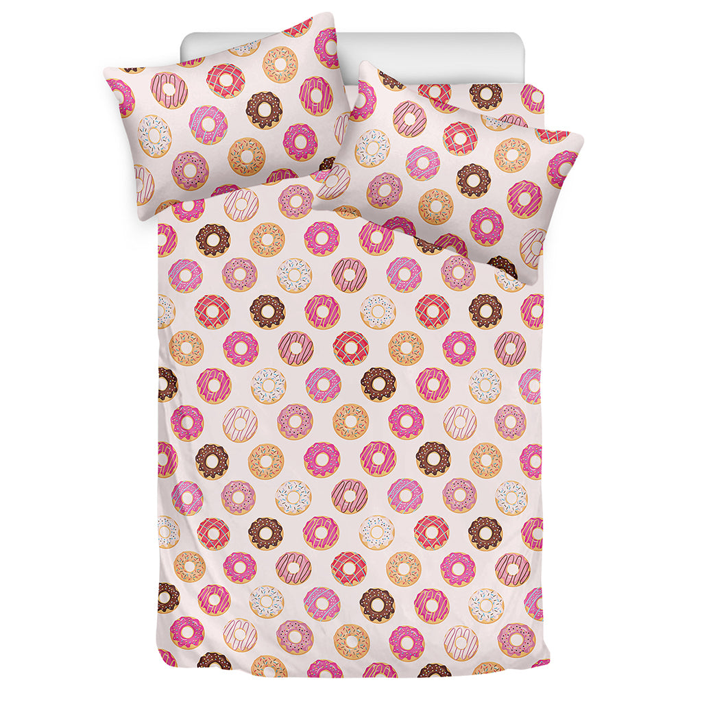 Pastel Donut Pattern Print Duvet Cover Bedding Set