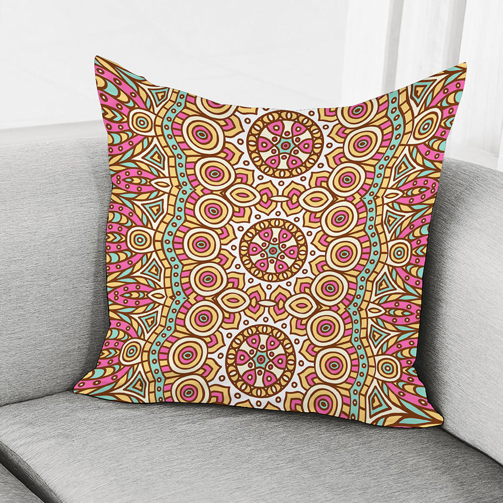 Pastel Ethnic Mandala Print Pillow Cover
