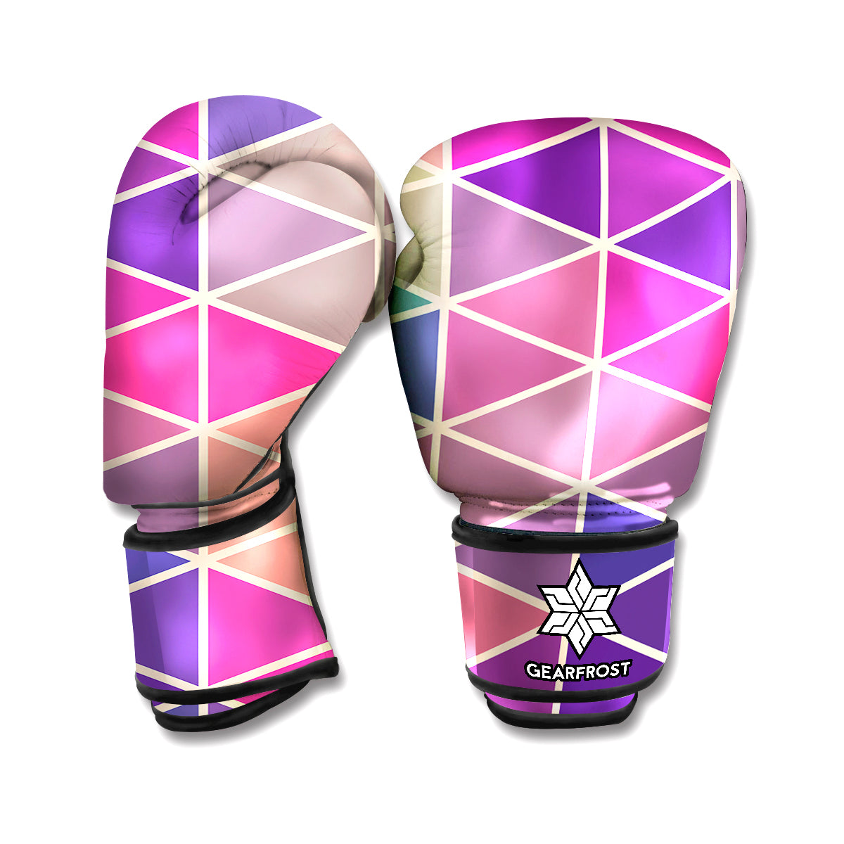 Pastel Geometric Shape Pattern Print Boxing Gloves