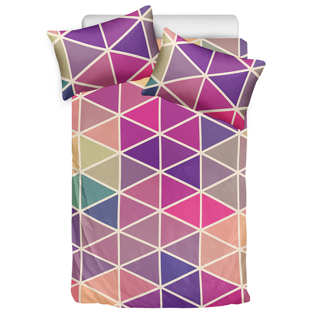 Pastel Geometric Shape Pattern Print Duvet Cover Bedding Set