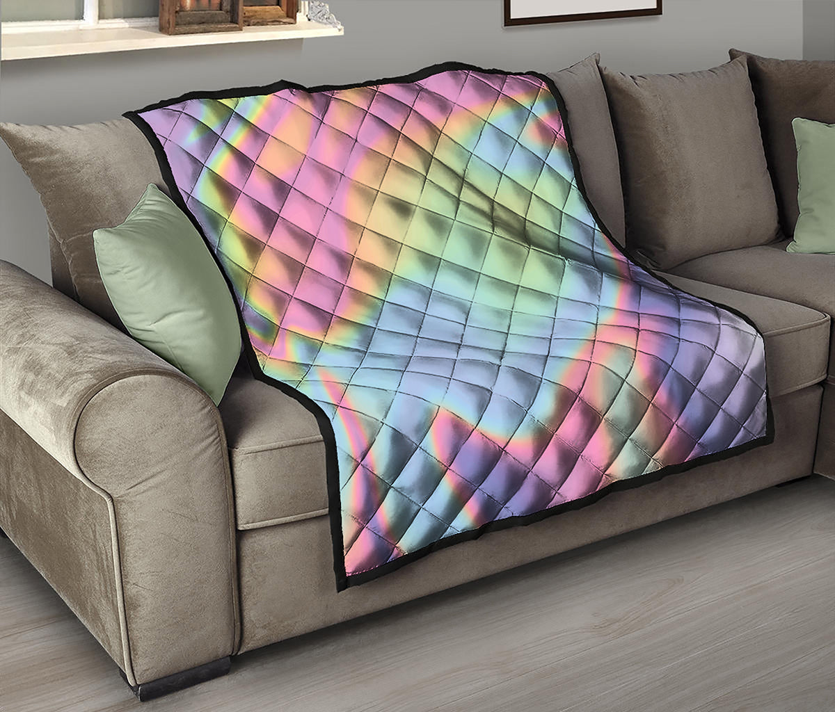 Pastel Holographic Print Quilt