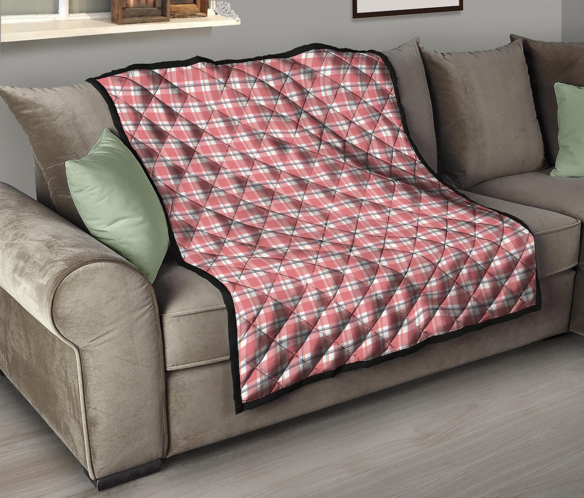 Pastel Madras Pattern Print Quilt