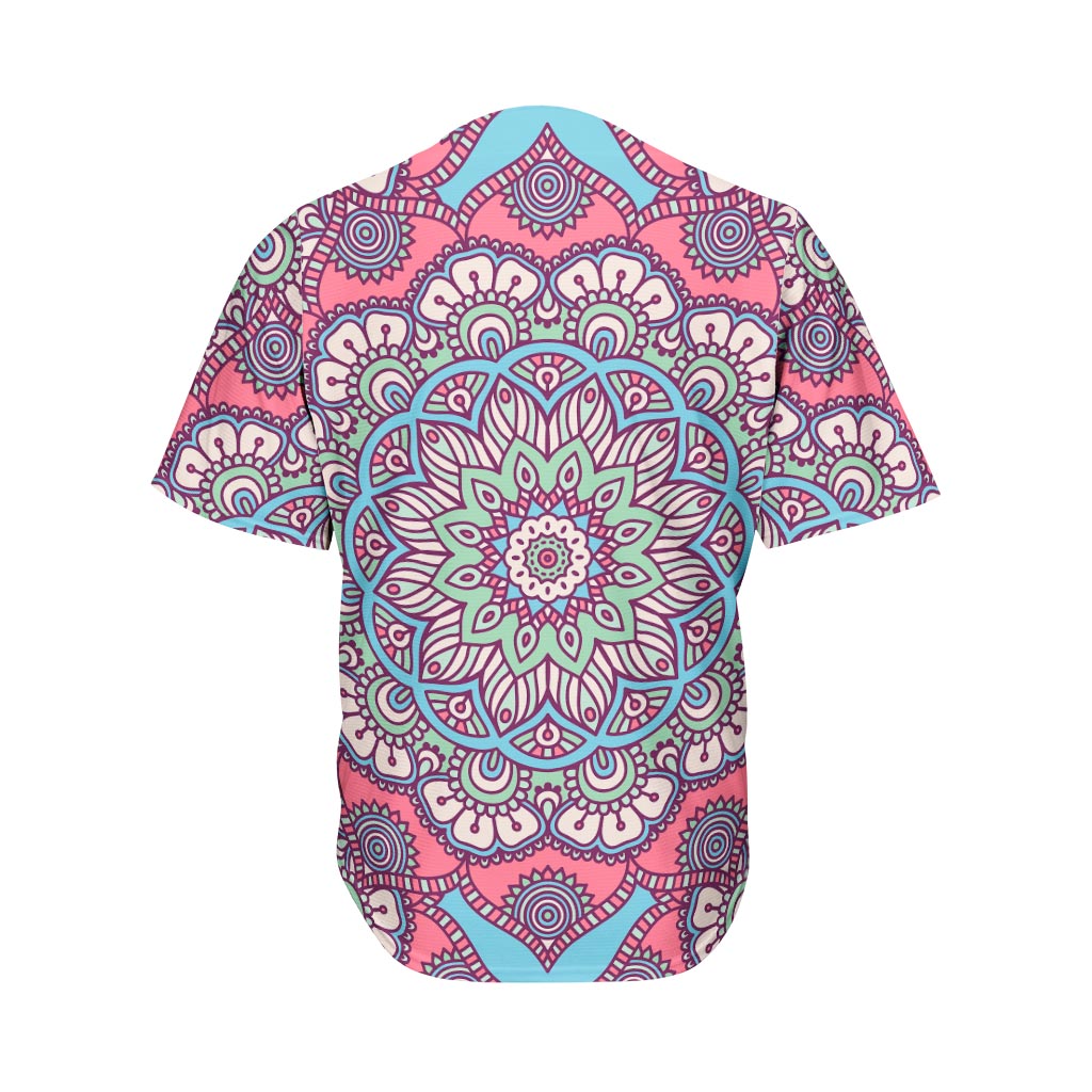 Pastel Mandala Bohemian Pattern Print Men's Baseball Jersey