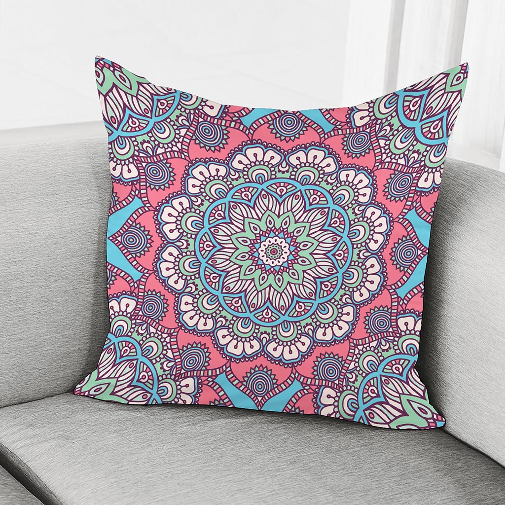 Pastel Mandala Bohemian Pattern Print Pillow Cover
