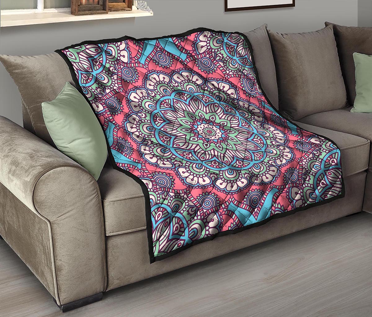 Pastel Mandala Bohemian Pattern Print Quilt