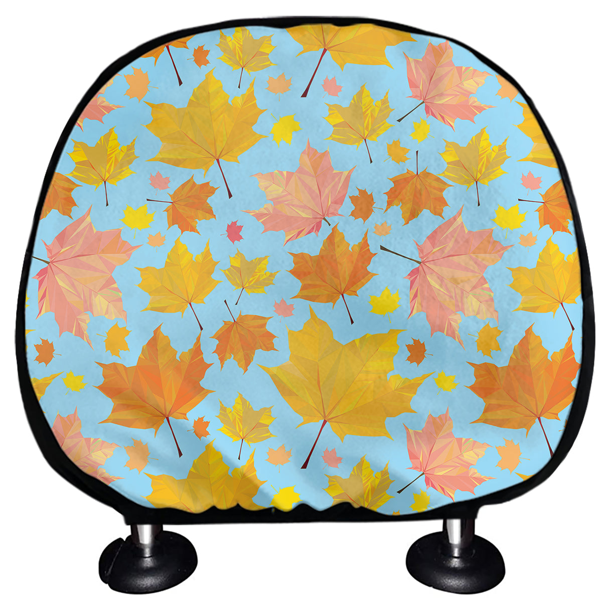 Pastel Maple Leaves Pattern Print Car Headrest Covers