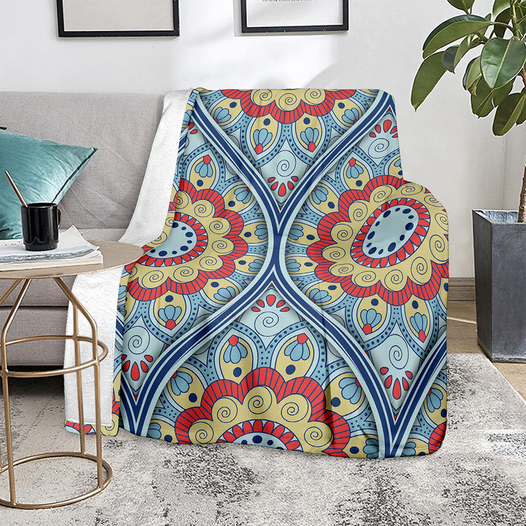 Pastel Ornament Mandala Print Blanket